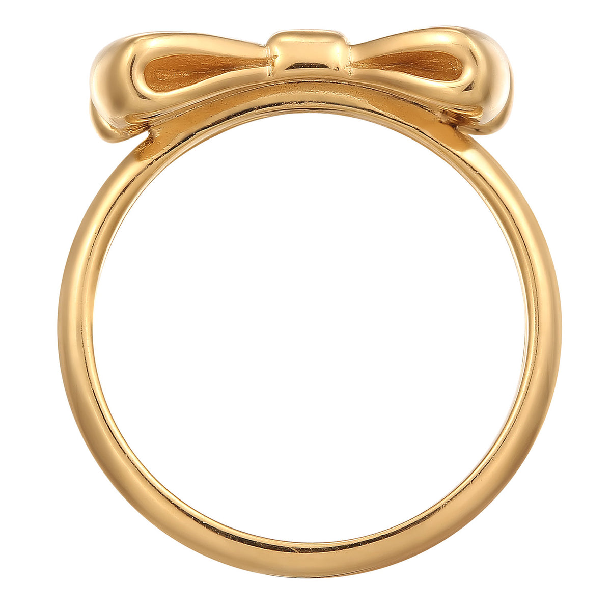 Gold - Elli | 3D Bow Statement Ring 925 Silver Gold Plated