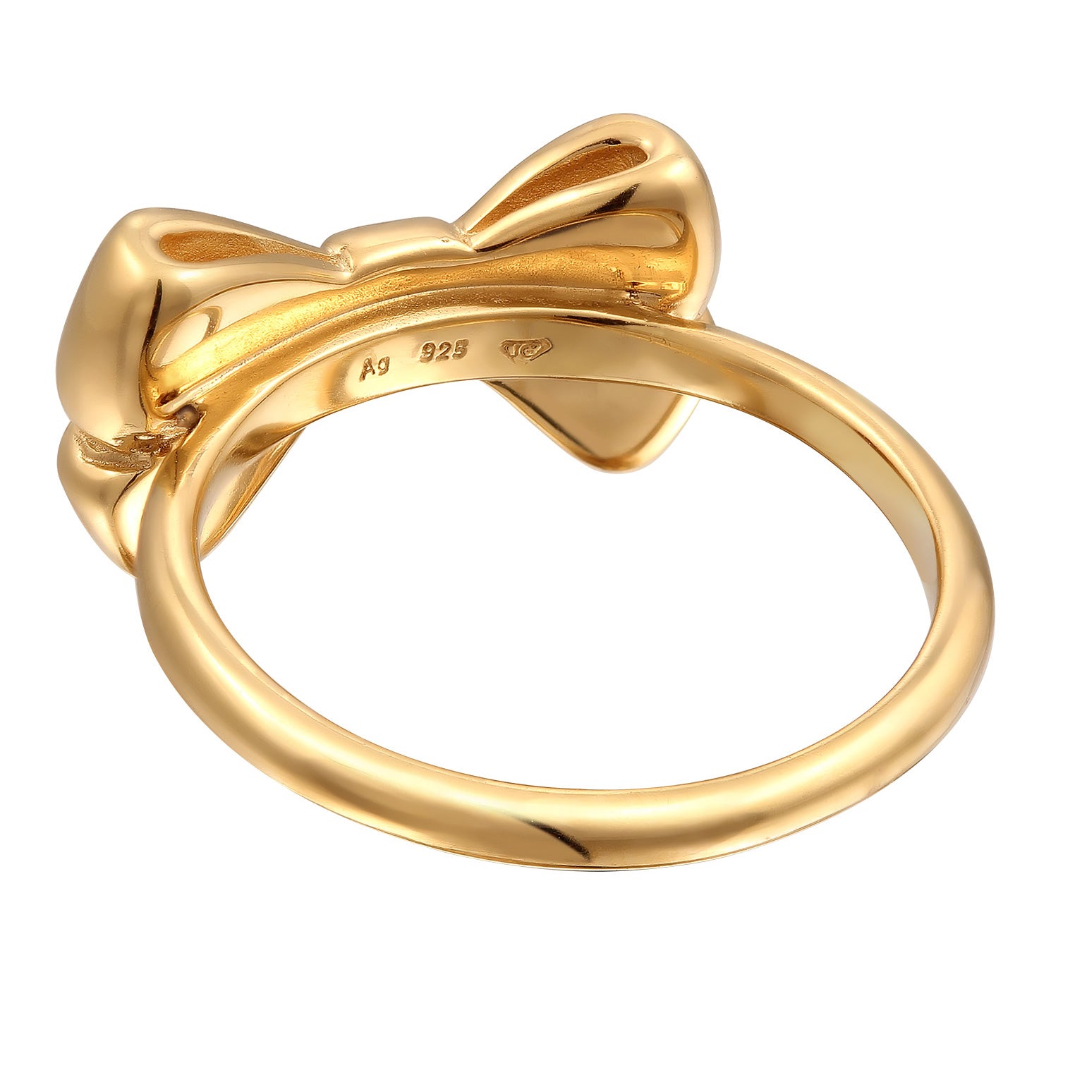 Gold Cincin Perhiasan Perak 925 Wanita Ribbon Gold Plated