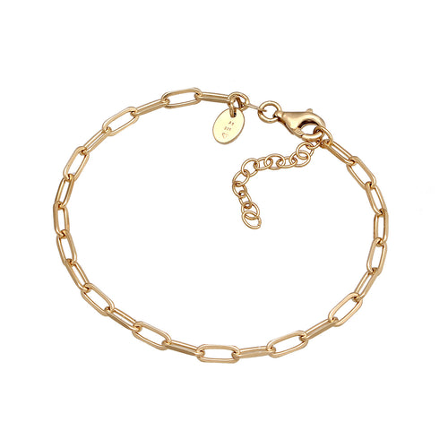 Gold Perhiasan Wanita Perak Asli Lapis Emas Gelang dengan Heart Long Link Chain