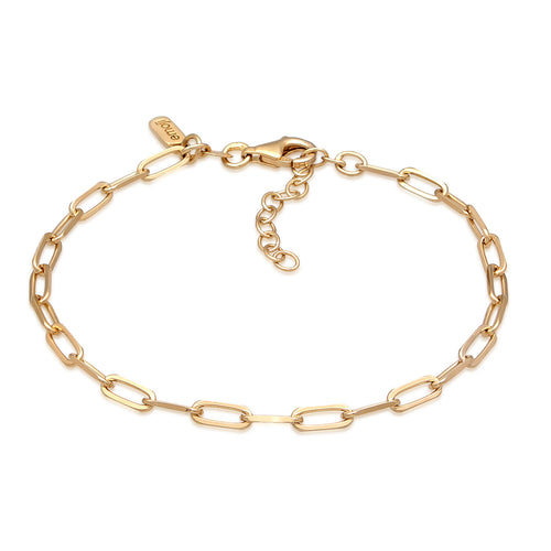 Gelang perak 925 lapis emas dengan link chain elegan Elli Jewelry
