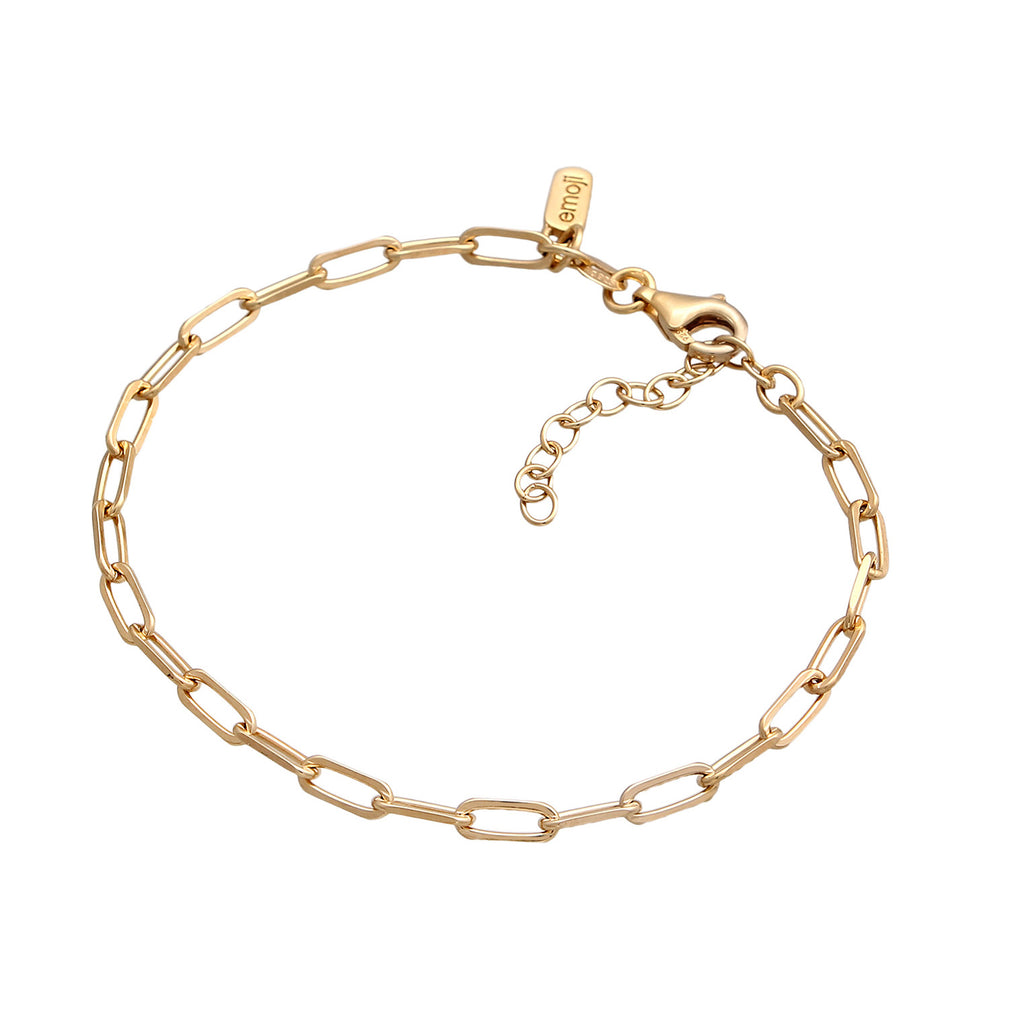 Gold Gelang Perhiasan Perak 925 Wanita Link Chain Gold Plated
