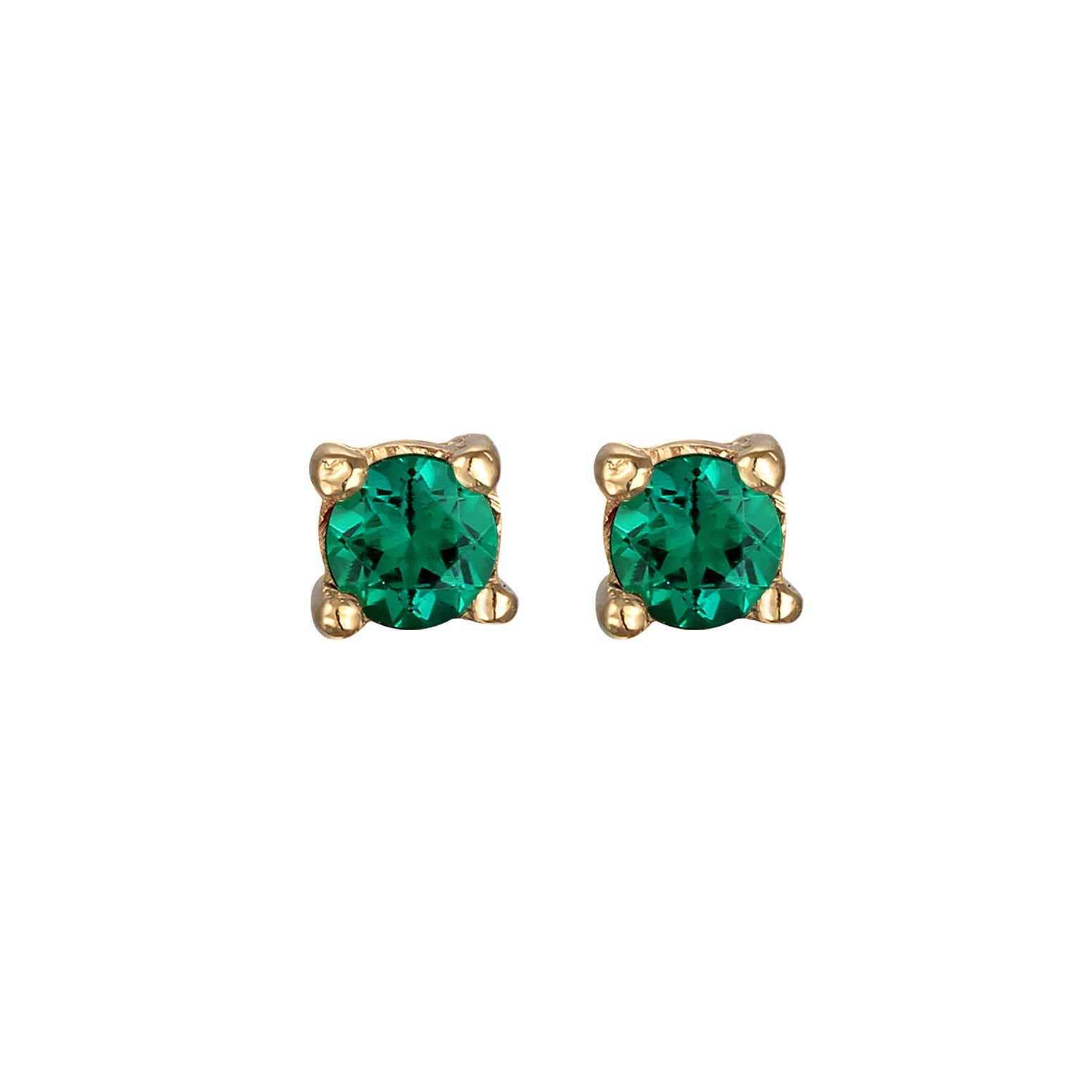 Green Anting Perhiasan Perak 925 Wanita Synthetic Emerald Gold Plated