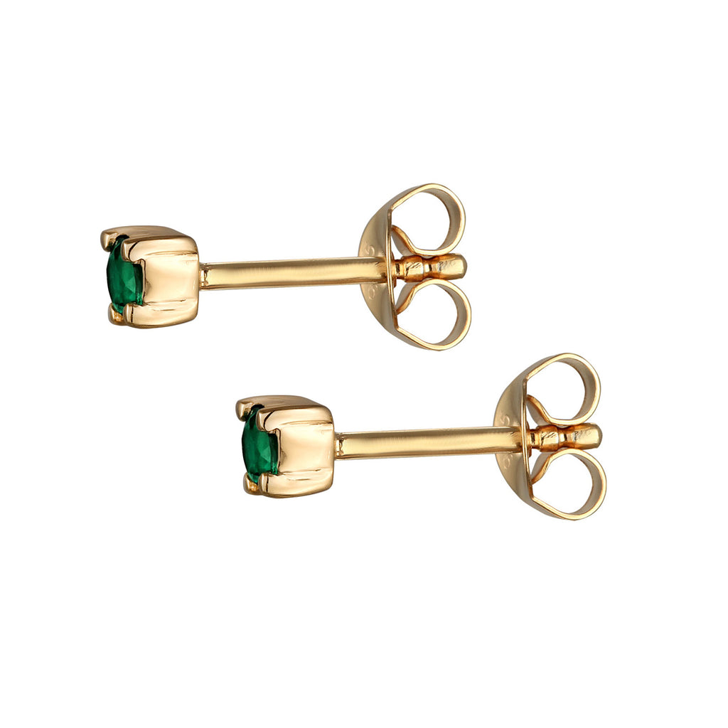 Green Anting Perhiasan Perak 925 Wanita Synthetic Emerald Gold Plated