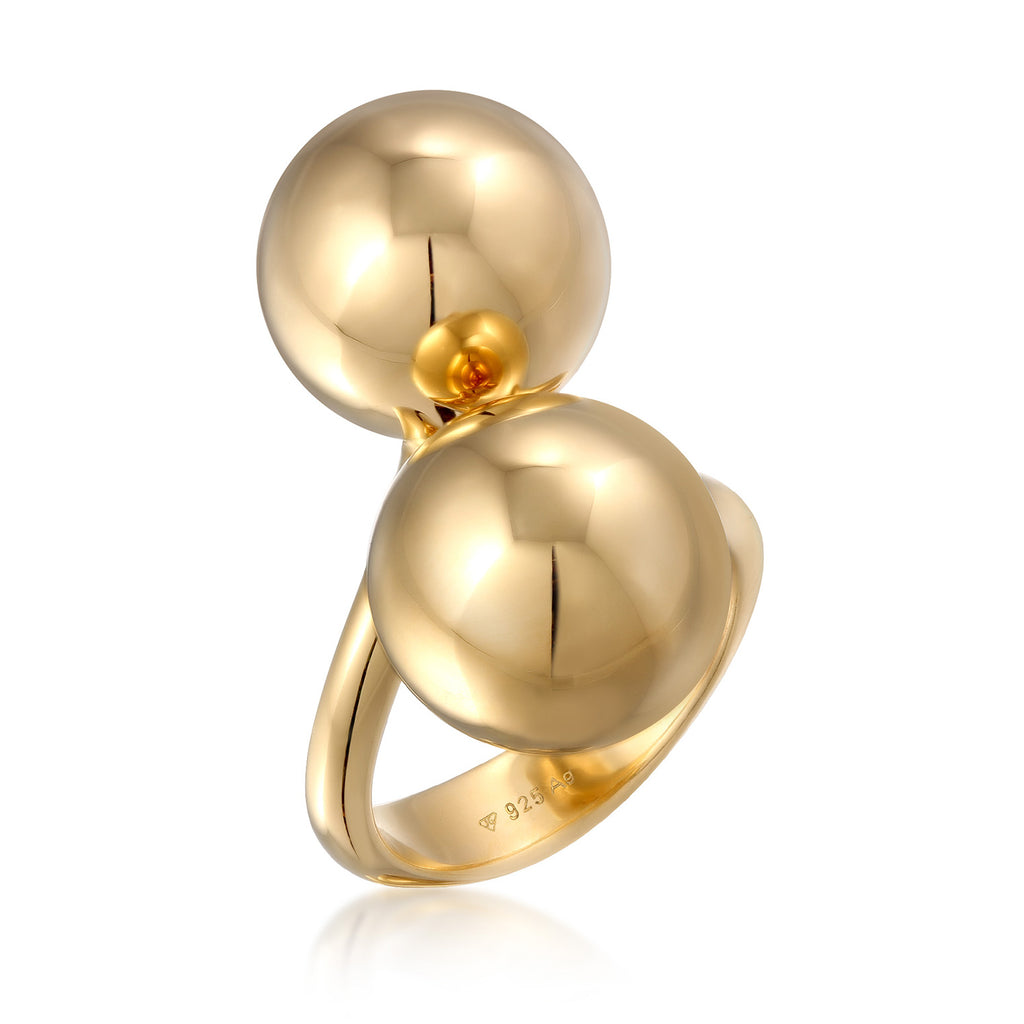 Gold Cincin Perhiasan Perak 925 Wanita Circle Resizable Gold Plated