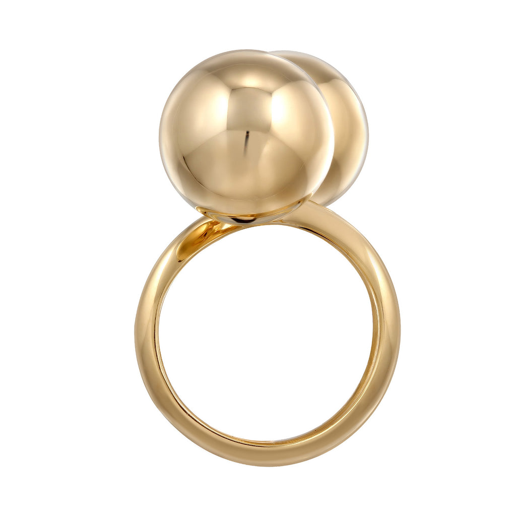 Gold Cincin Perhiasan Perak 925 Wanita Circle Resizable Gold Plated