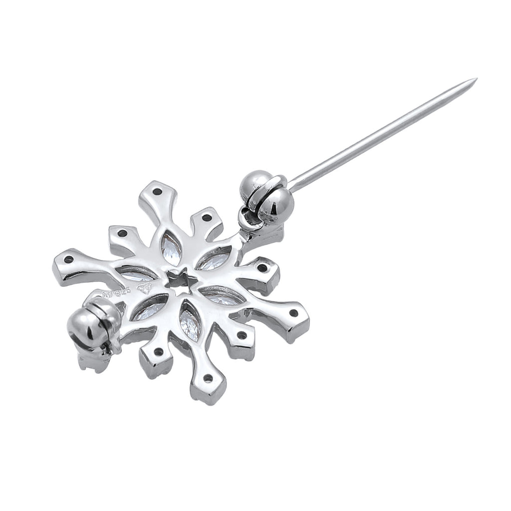 Elli Jewelry Accessories Women Snowflake Zirconia Marquise Cut White 925 Sterling Silver Christmas