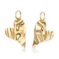 Gold Anting Perhiasan Perak 925 Wanita Heart Organic Gold Plated