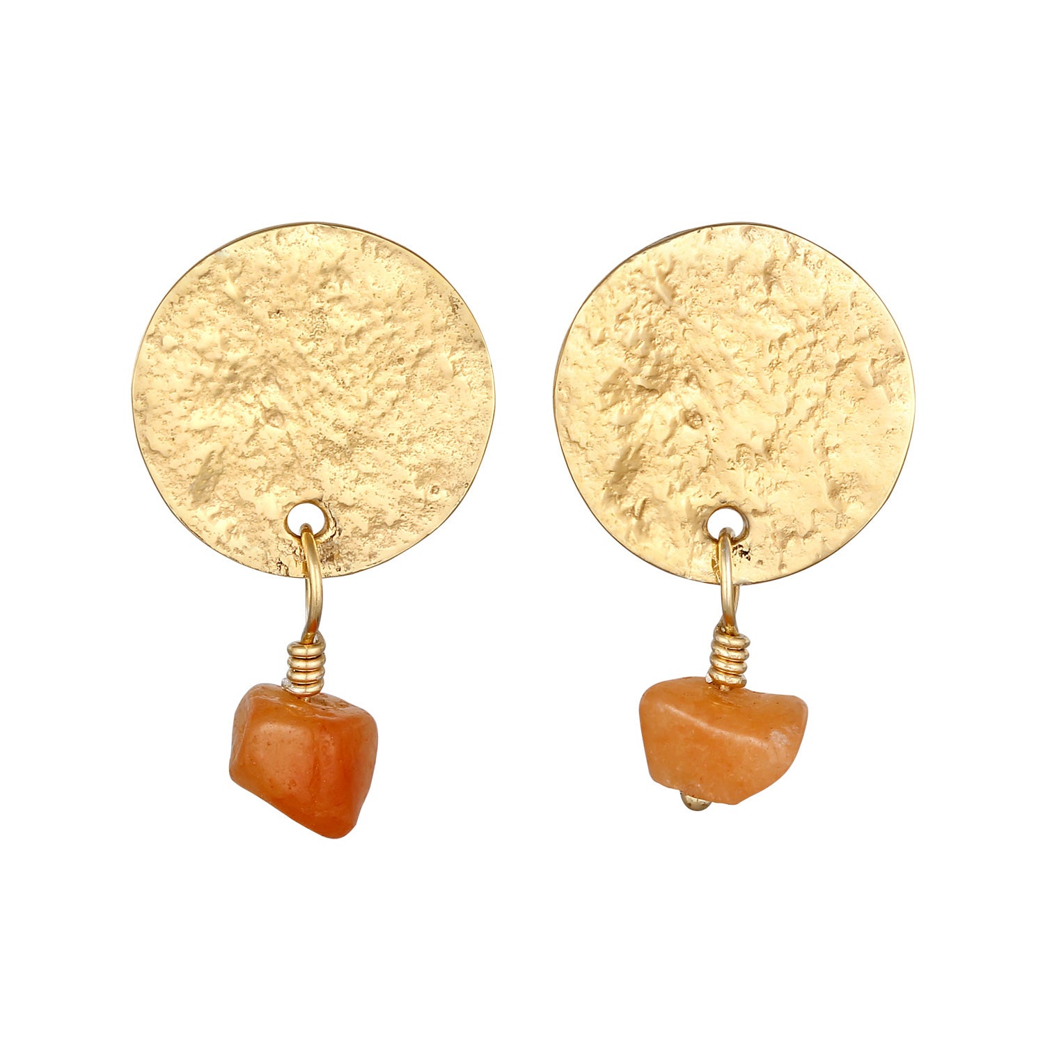 Gold Perhiasan Wanita Perak Asli Lapis Emas Anting Platelet Aventurine