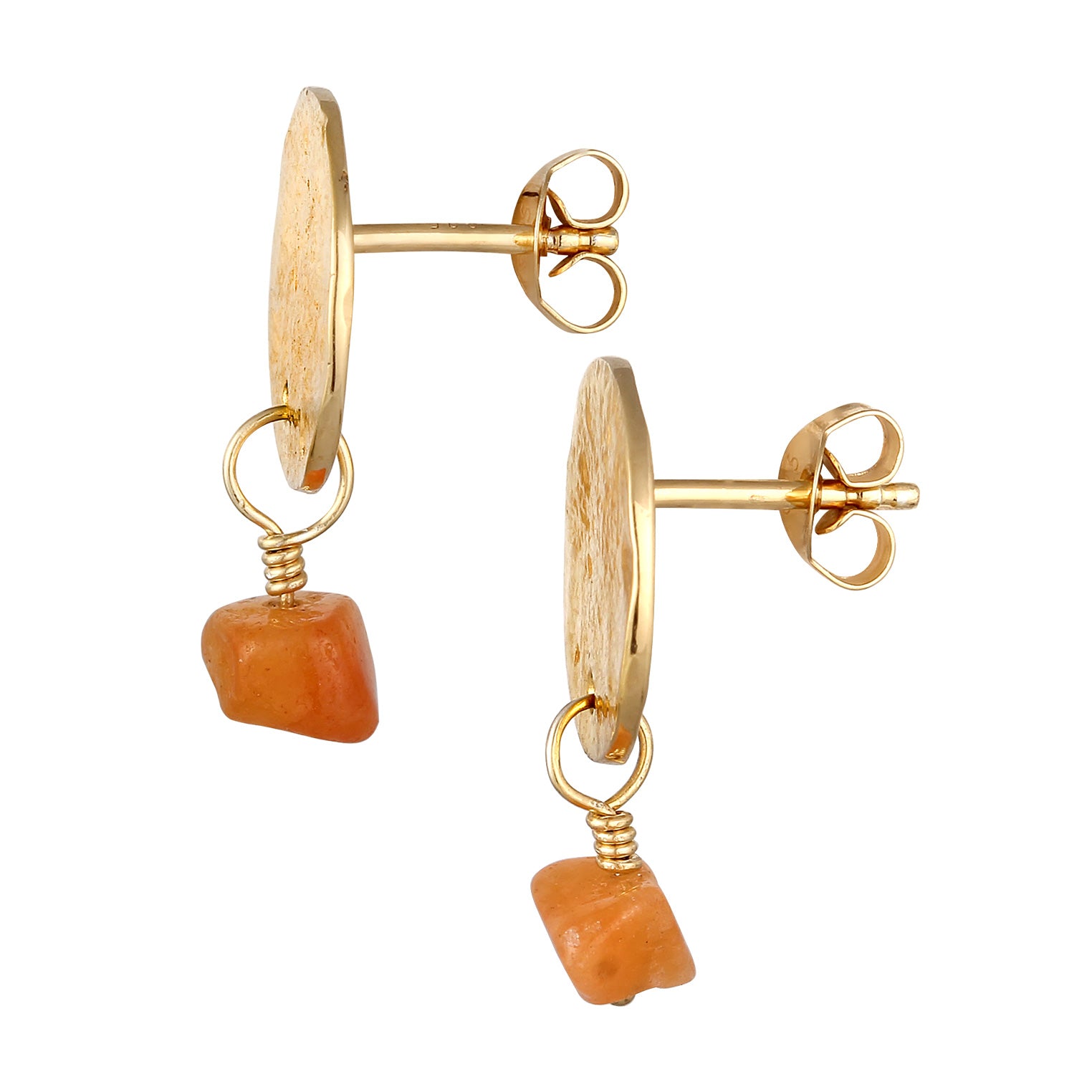 Gold Perhiasan Wanita Perak Asli Lapis Emas Anting Platelet Aventurine