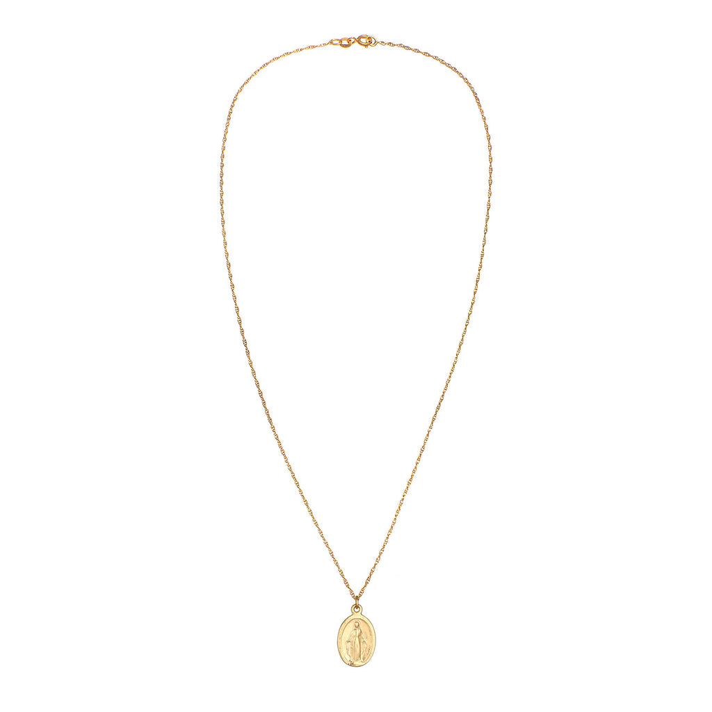 Gold Kalung Perhiasan Perak 925 Wanita Image of Mary Oval Gold Plated