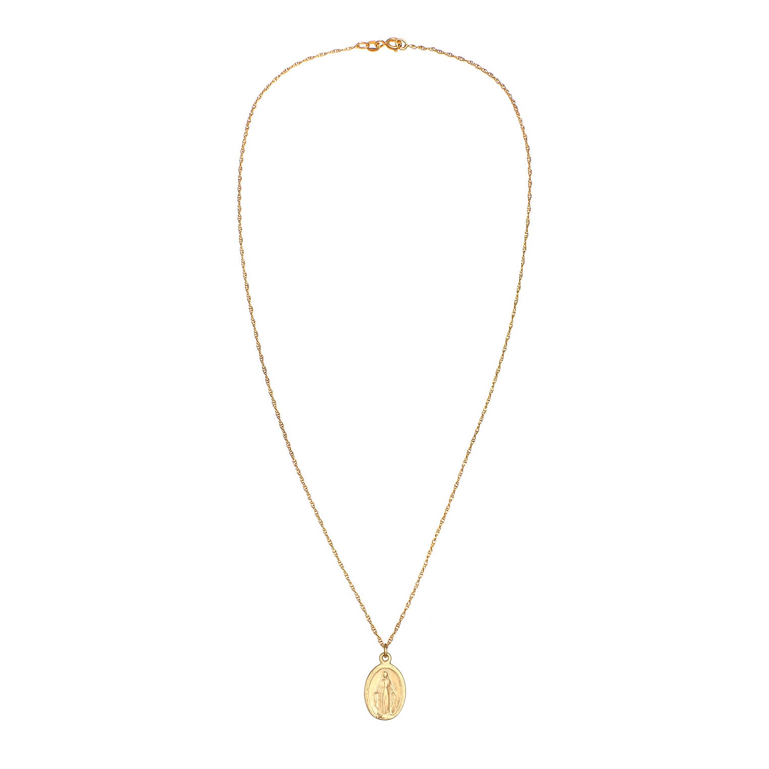 Gold Kalung Perhiasan Perak 925 Wanita Image of Mary Oval Gold Plated