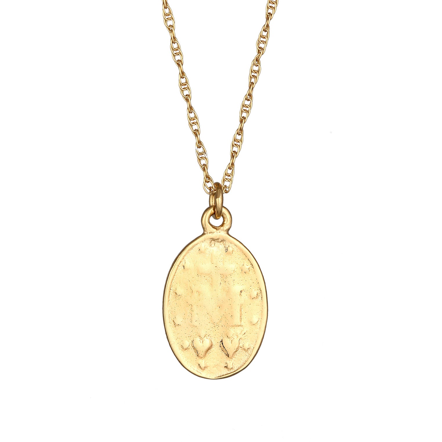 Gold Kalung Perhiasan Perak 925 Wanita Image of Mary Oval Gold Plated
