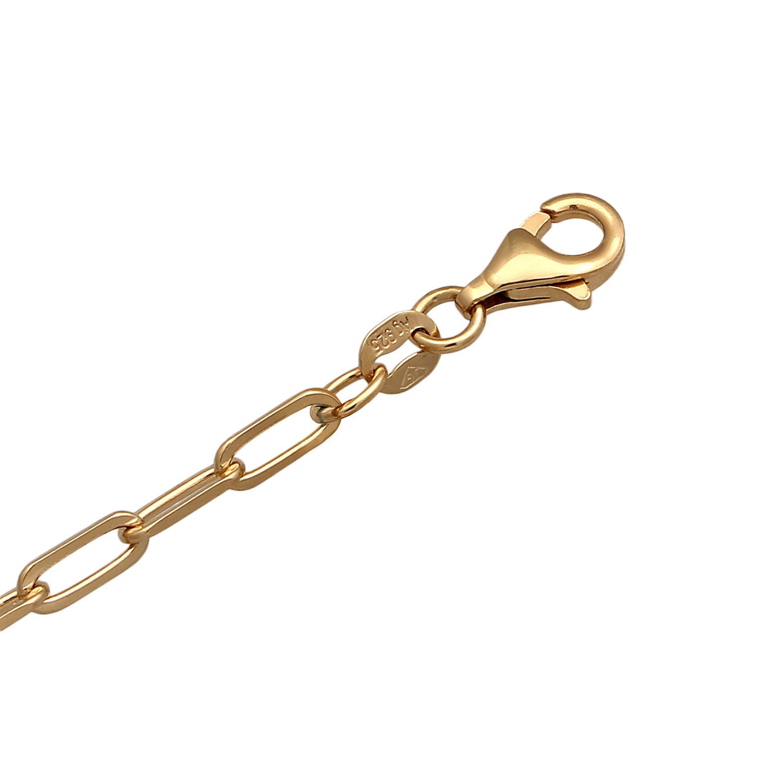 Gold Perhiasan Wanita Perak Asli Lapis Emas Kalung Horseshoe Long Link Chain