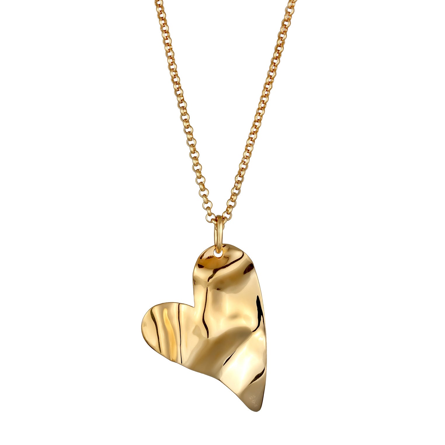 Gold Perhiasan Wanita Perak Asli Lapis Emas Kalung Heart Peachain