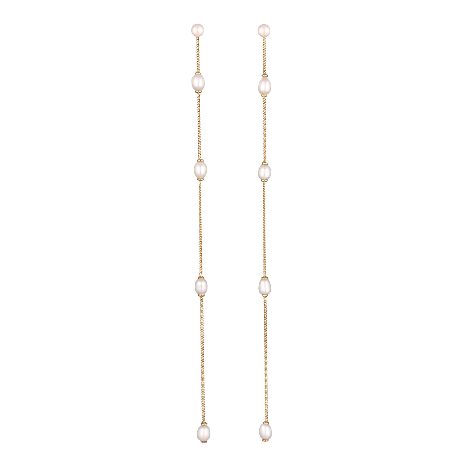 Gold Anting Stud Earrings Perak 925 Lapis Emas Wanita Mutiara Tunangan
