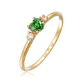 Green Cincin Perhiasan Perak 925 Wanita Heart Zirconia Gold Plated