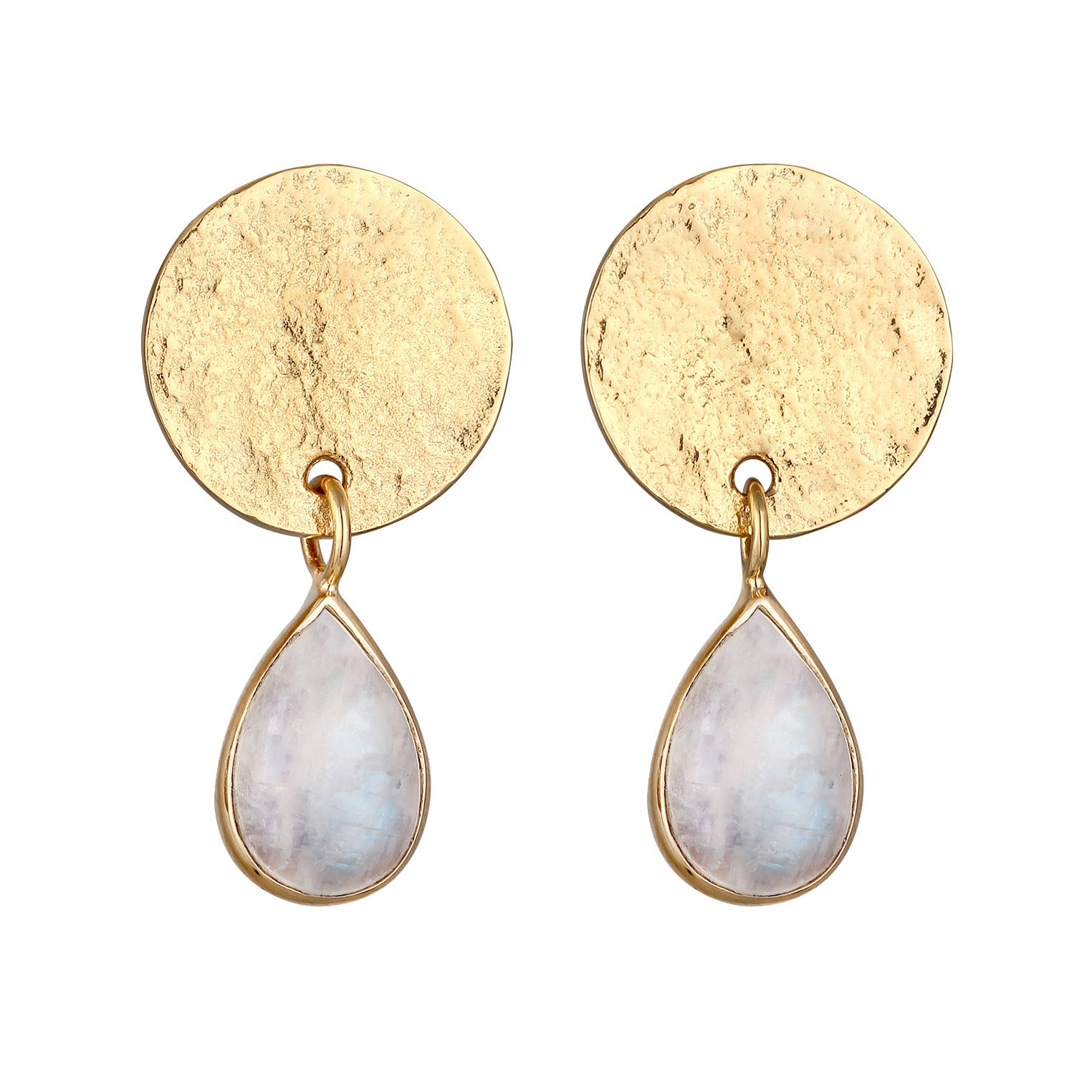 Gold Anting Perhiasan Perak 925 Wanita Drop Moonstone Gold Plated