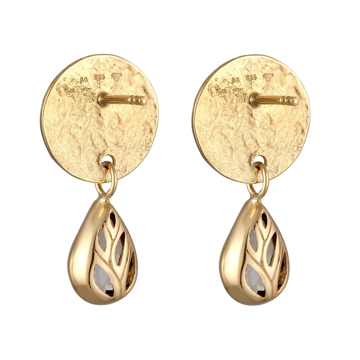Gold Anting Perhiasan Perak 925 Wanita Drop Moonstone Gold Plated