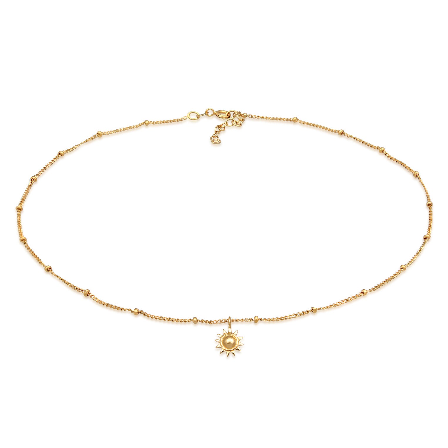 Gold Kalung Perhiasan Perak 925 Wanita Sun Choker Gold Plated