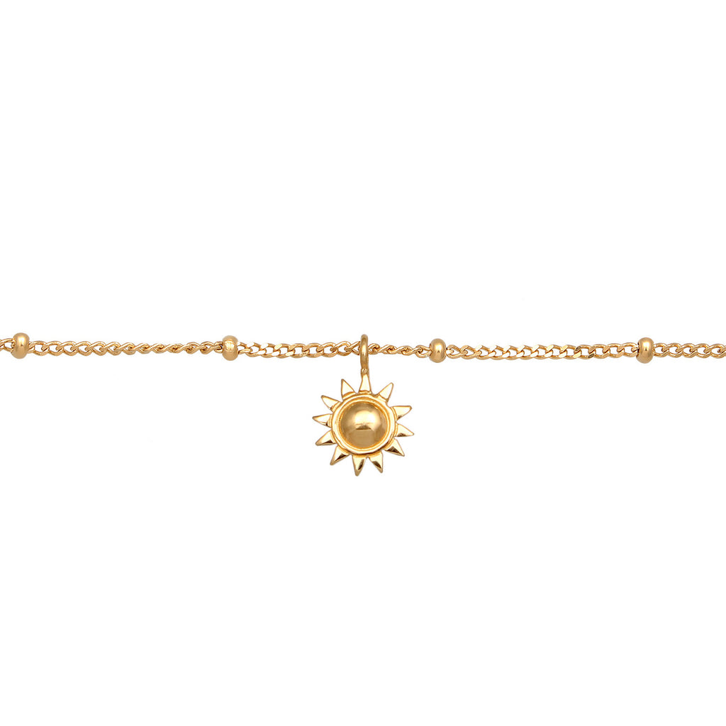 Gold Kalung Perhiasan Perak 925 Wanita Sun Choker Gold Plated