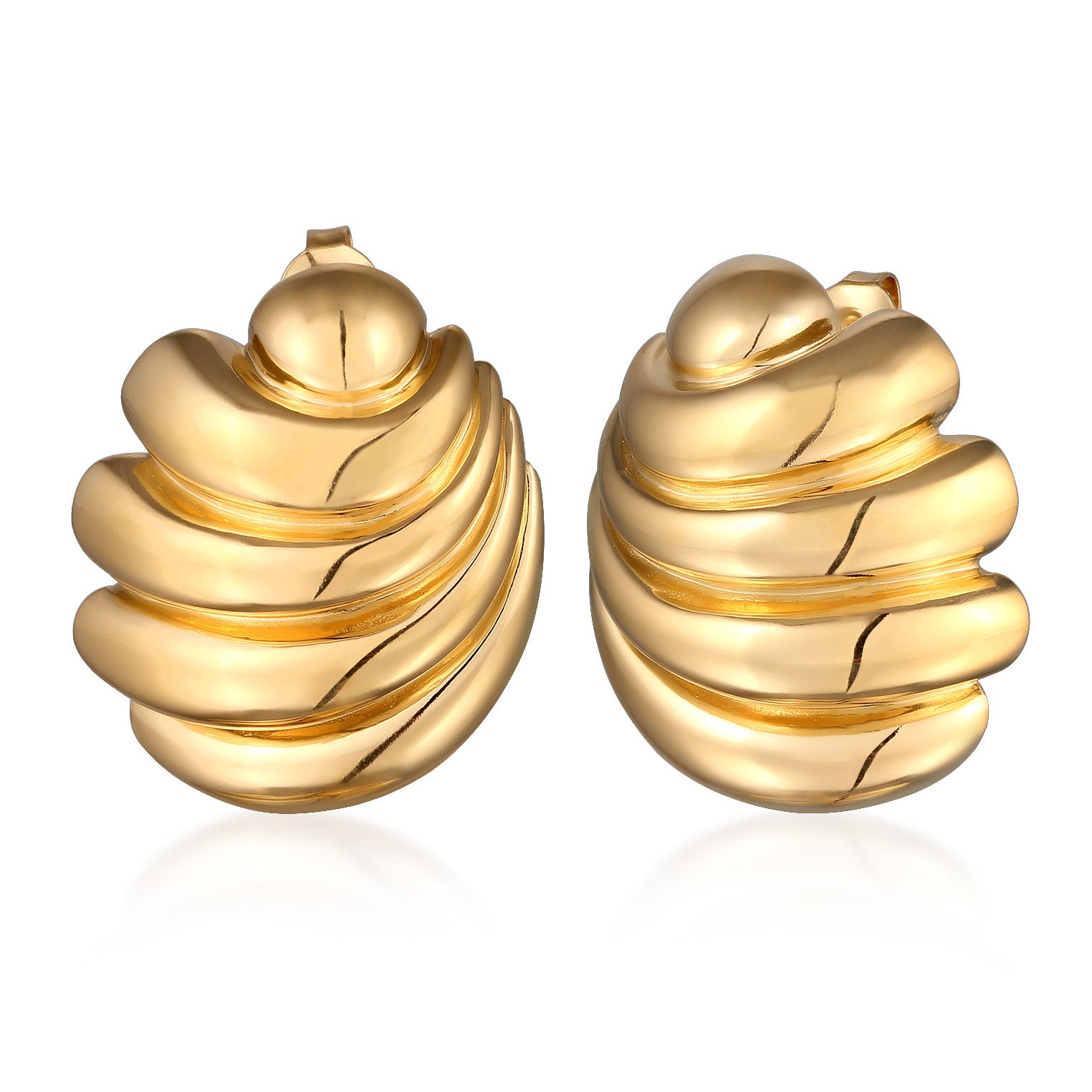 Gold Perhiasan Wanita Perak Asli Lapis Emas Anting Bentuk Shell