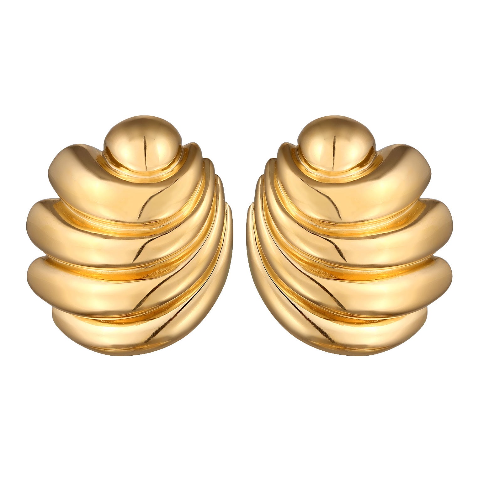Gold Perhiasan Wanita Perak Asli Lapis Emas Anting Bentuk Shell