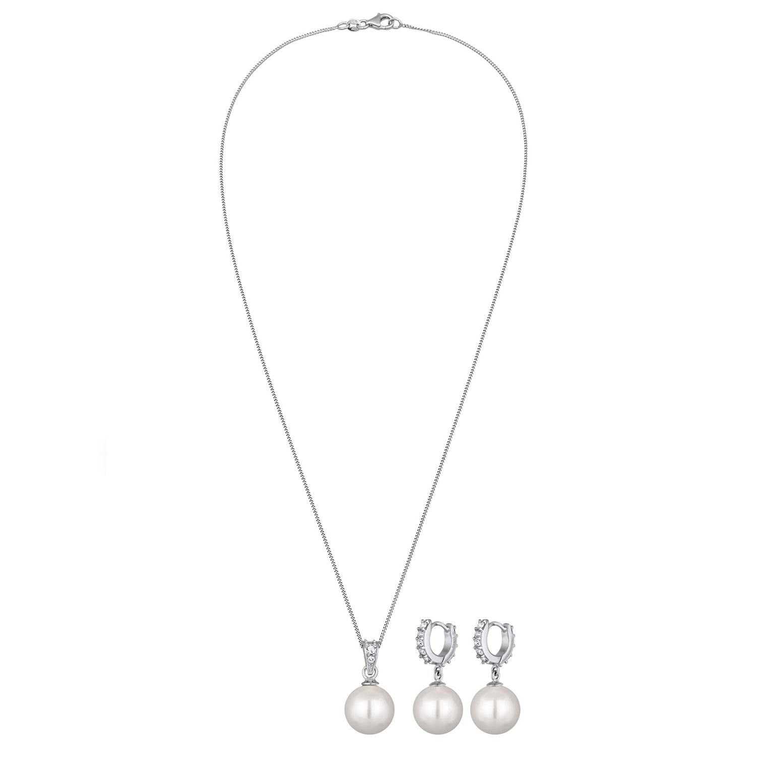 Silver Perhiasan Wanita Perak Asli Set Perhiasan Crystals Shell Pearl