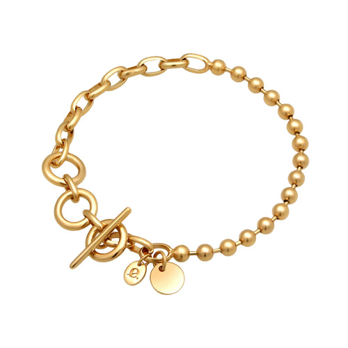 Gold Gelang Perhiasan Perak 925 Wanita Ball Round Anchor Chain Gold Plated
