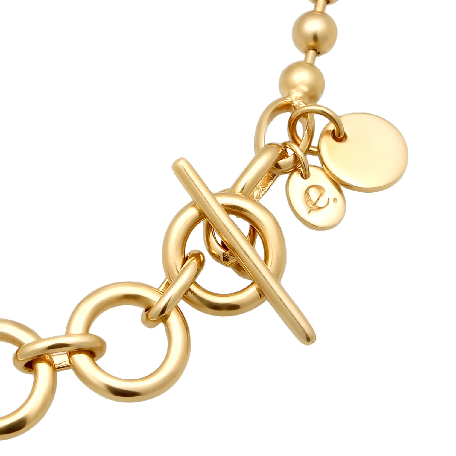 Gold Perhiasan Wanita Perak Asli Lapis Emas Gelang Ball Anchor