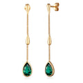 Gold Anting Perhiasan Perak 925 Wanita Drop Quartz Gold Plated