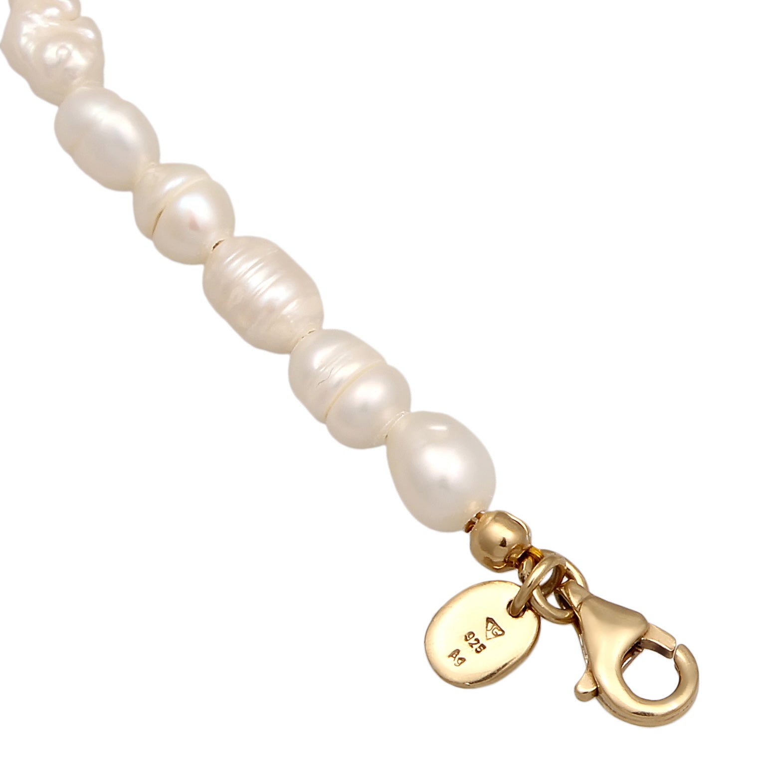 Gold Perhiasan Wanita Perak Asli Lapis Emas Gelang Cultured Freshwater Pearls