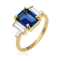 Cincin perak 925 dengan sapphire blue topaz elegan Elli Jewelry