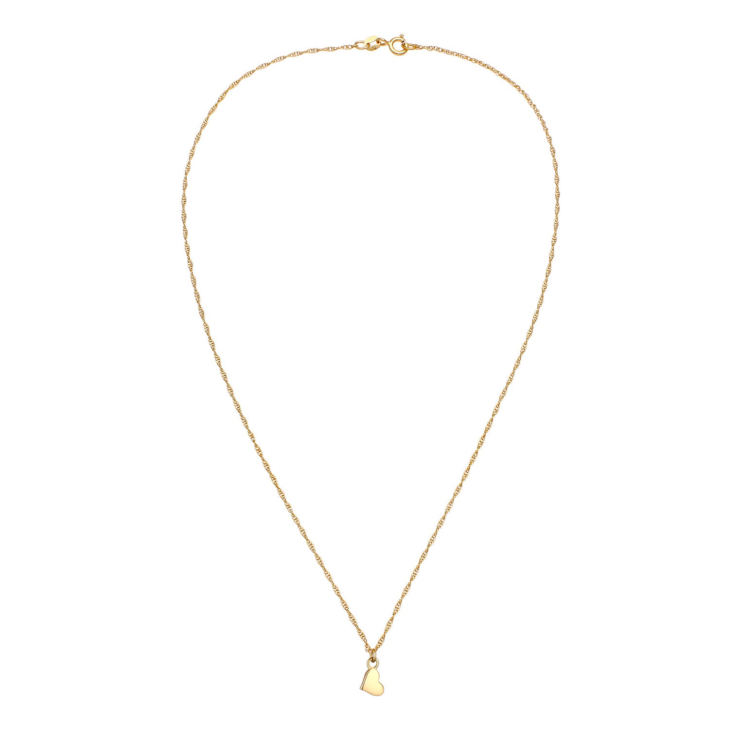 Gold Kalung Perhiasan Perak 925 Wanita Liontin Heart Gold Plated