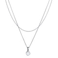 Silver Kalung Perhiasan Perak 925 Wanita Circle Layer Moonstone