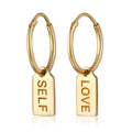 Gold Anting Perhiasan Perak 925 Wanita LOVE SELF Gold Plated