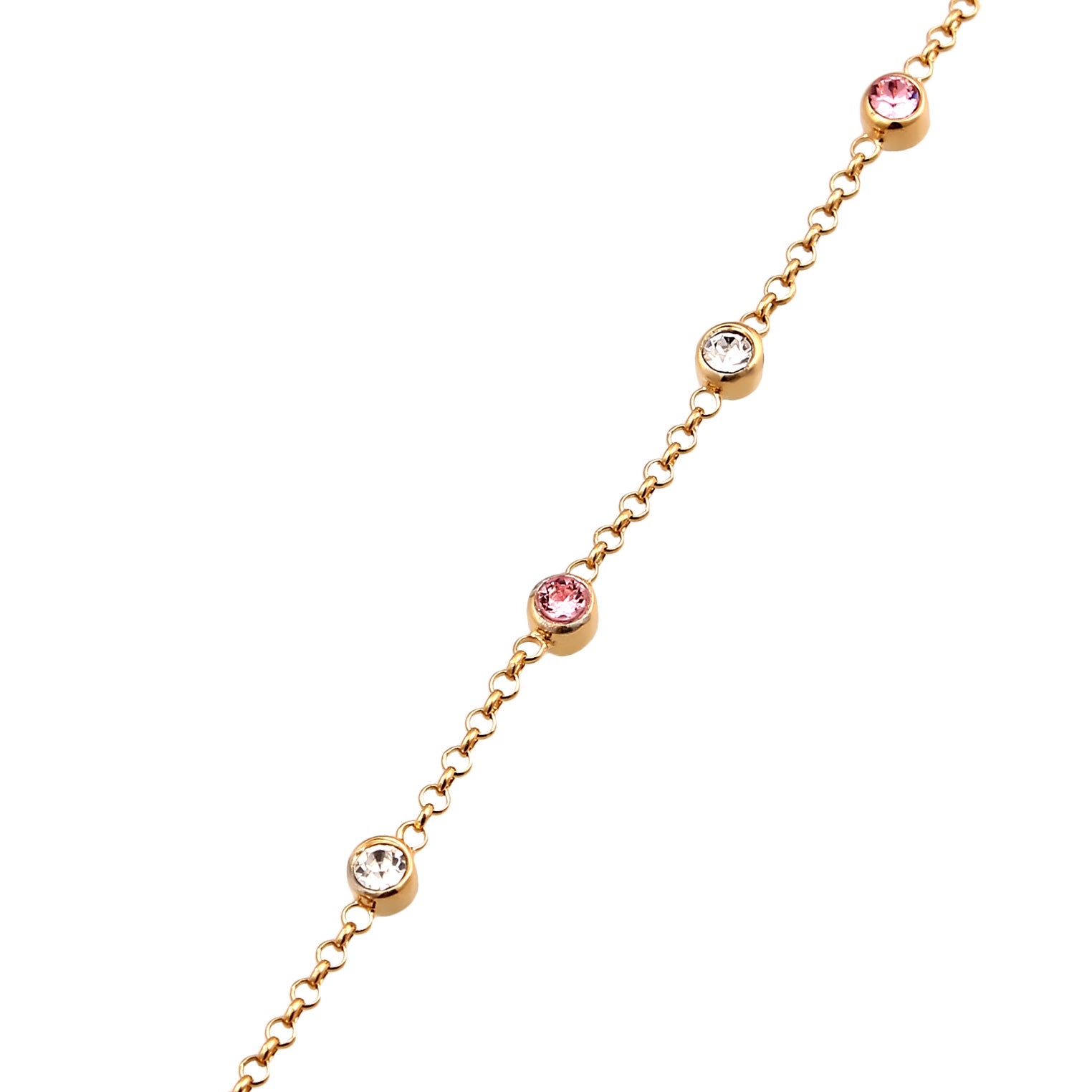 White Perhiasan Wanita Perak Asli Lapis Emas Gelang Hand Chain Crystals