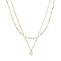 Gold Kalung Perhiasan Perak 925 Wanita Ball Layerlook Gold Plated