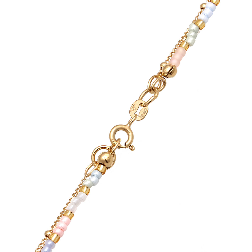 Gold Kalung Perhiasan Perak 925 Wanita Ball Layerlook Gold Plated