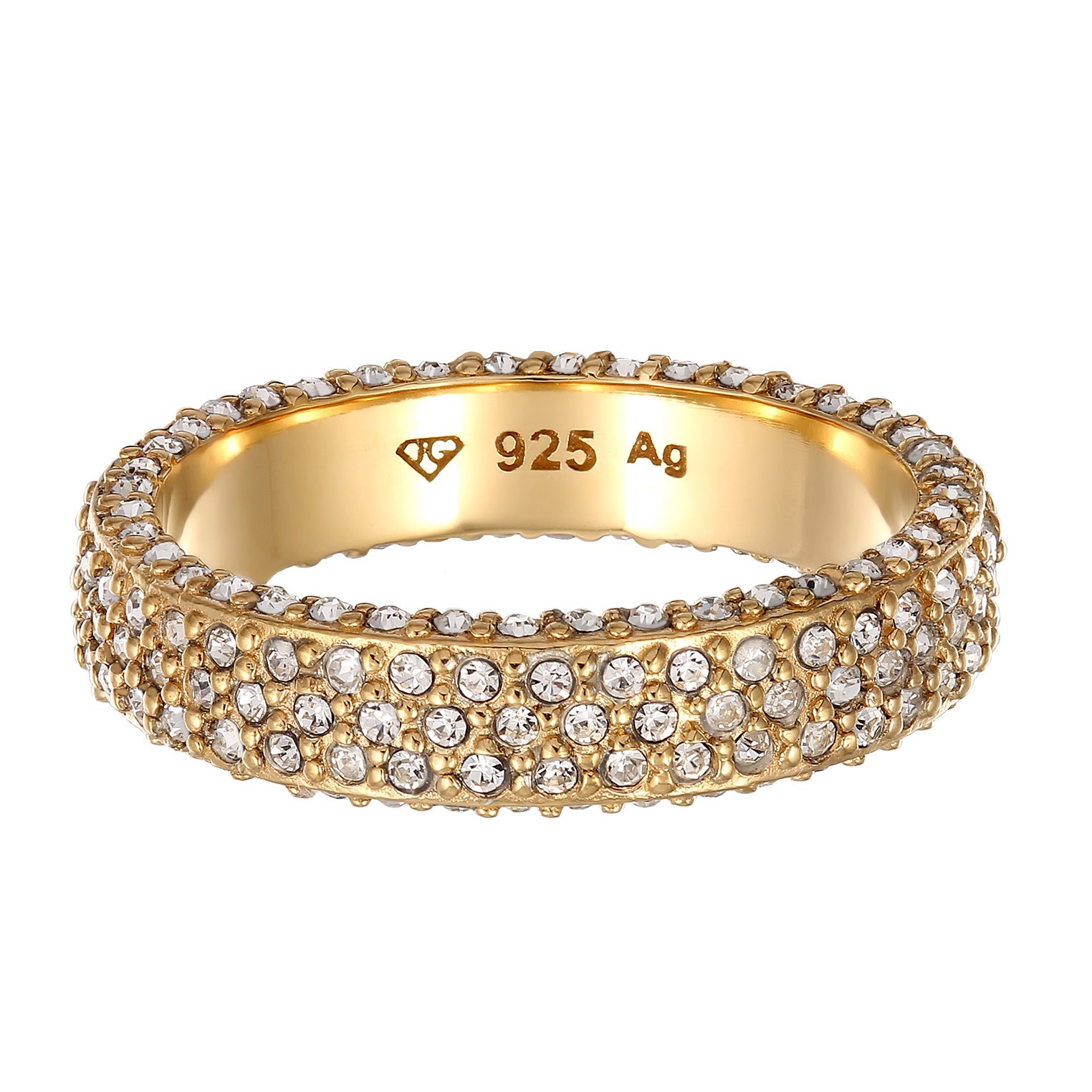 Gold Women's Symbol Crystals Gold Plated Ring (0.2 ct)