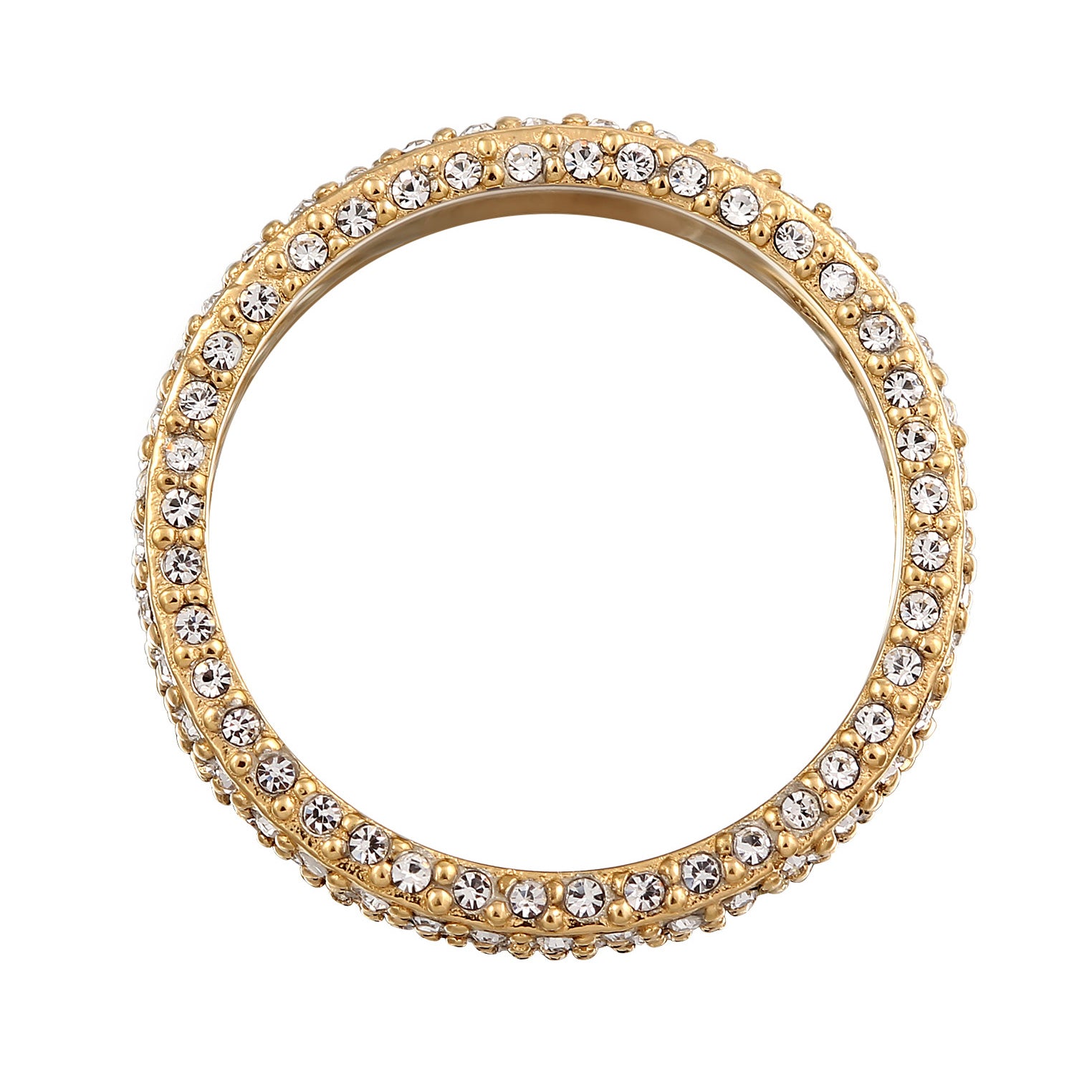 Gold Women's Symbol Crystals Gold Plated Ring (0.2 ct)