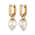 Gold Anting Perhiasan Perak 925 Wanita Creole Shell Pearl Gold Plated