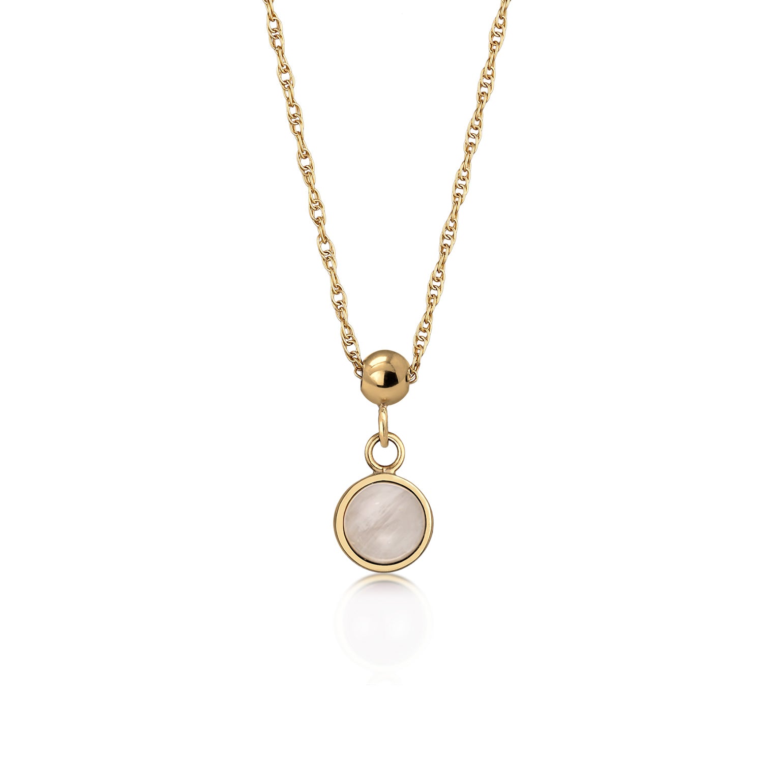 Grey Perhiasan Wanita Perak Asli Lapis Emas Kalung Birthstone June