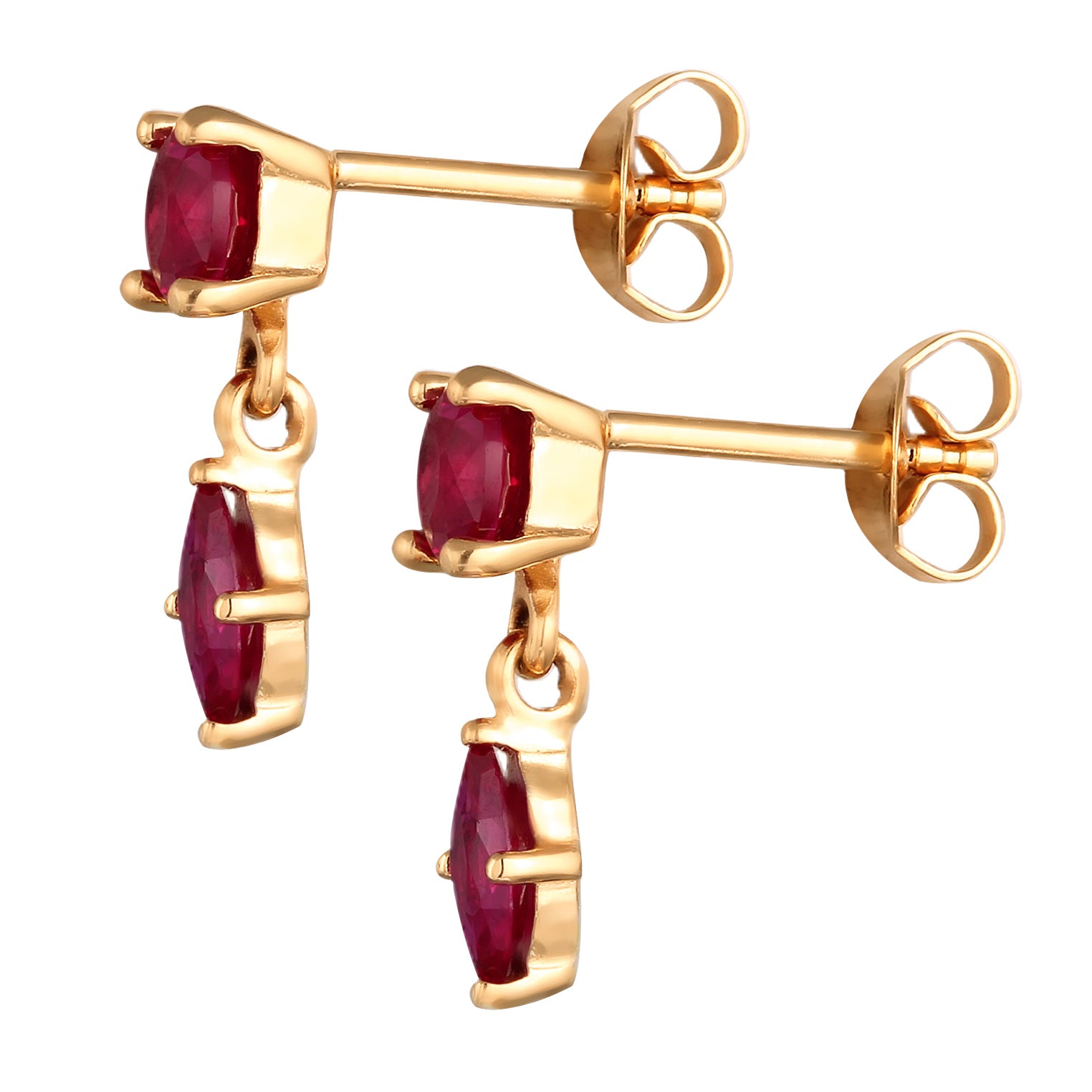 Gold Anting Perhiasan Perak 925 Wanita Circle Ruby Gold Plated