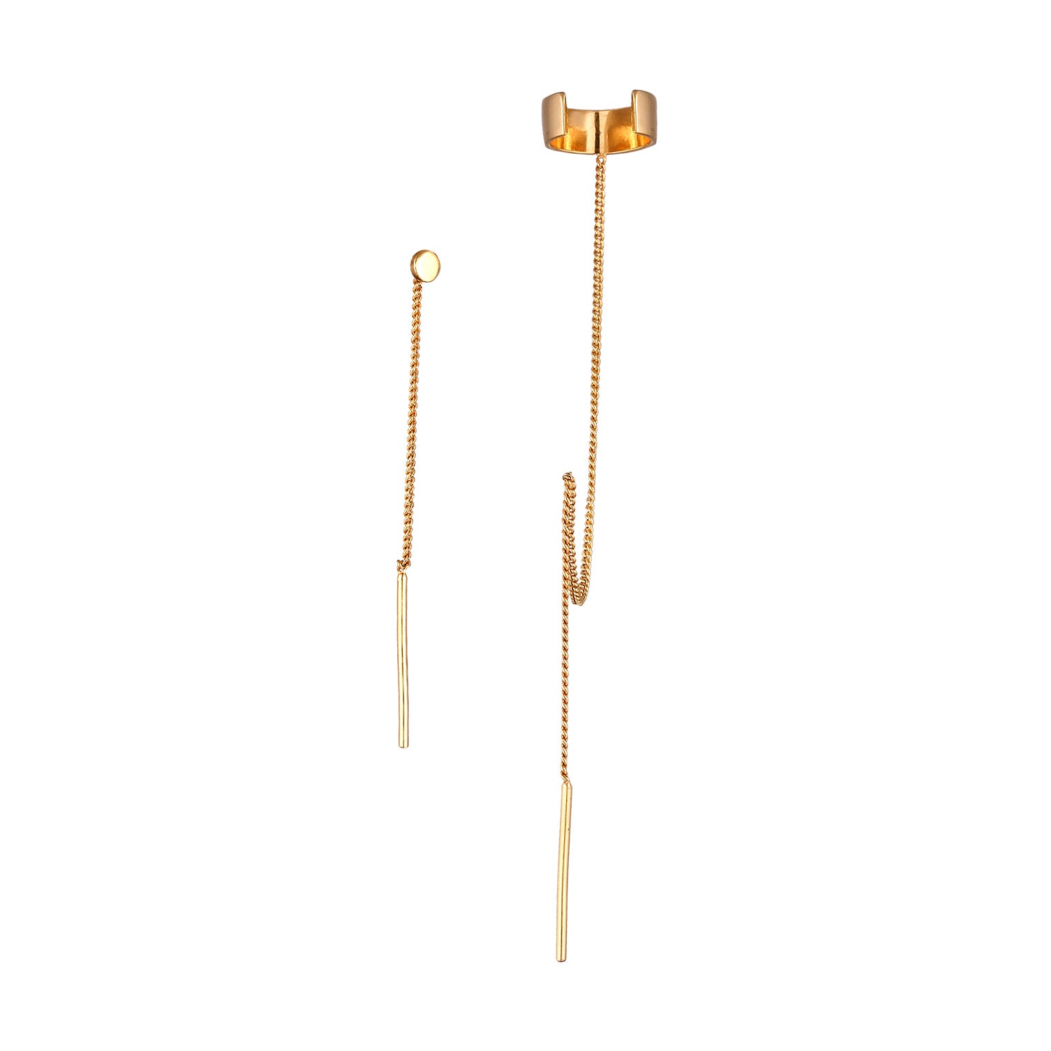Gold Anting Perhiasan Perak 925 Wanita Pull-Through Gold Plated