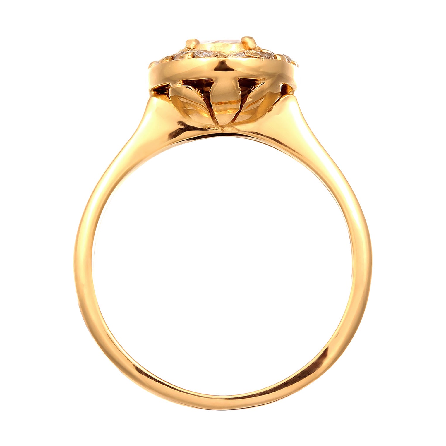 Gold Cincin Perhiasan Perak 925 Wanita Engagement Morganite Gold Plated