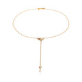 Kalung perak 925 lapis emas dengan Y-chain topaz sapphire elegan Elli Jewelry
