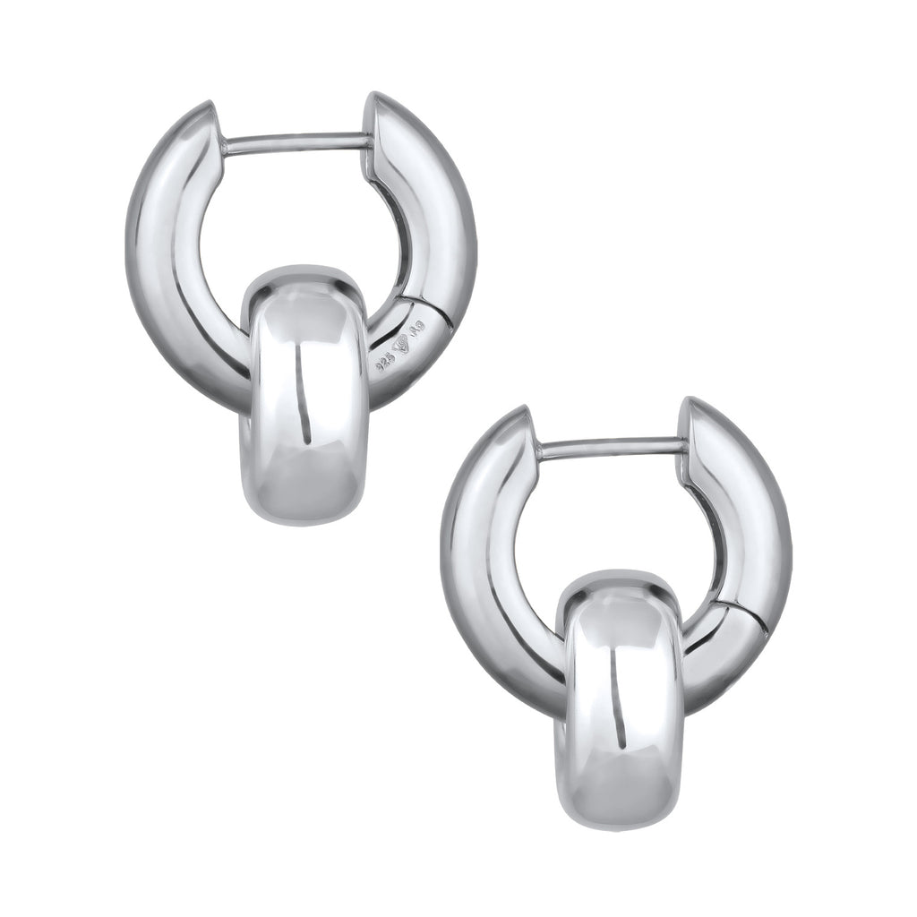 Silver Anting Perhiasan Perak 925 Wanita Creoles Hanger Chunky