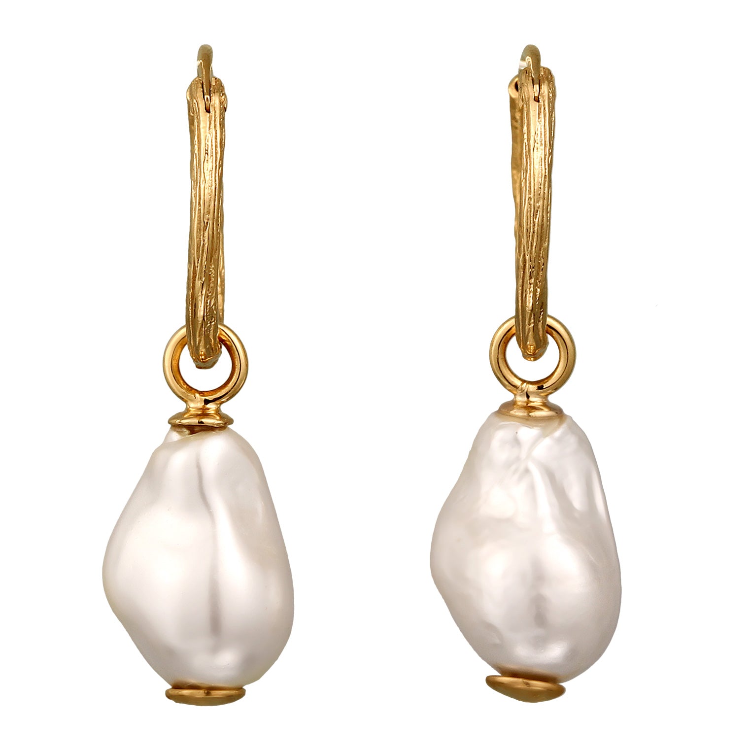 Gold Anting Perhiasan Perak 925 Wanita Creole Shell Pearl Gold Plated