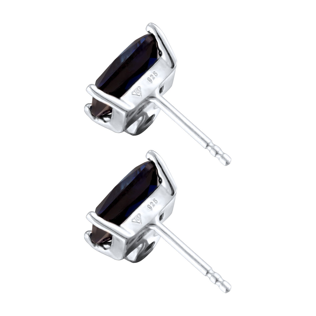 Silver Anting Perhiasan Perak 925 Wanita Stud Sapphire