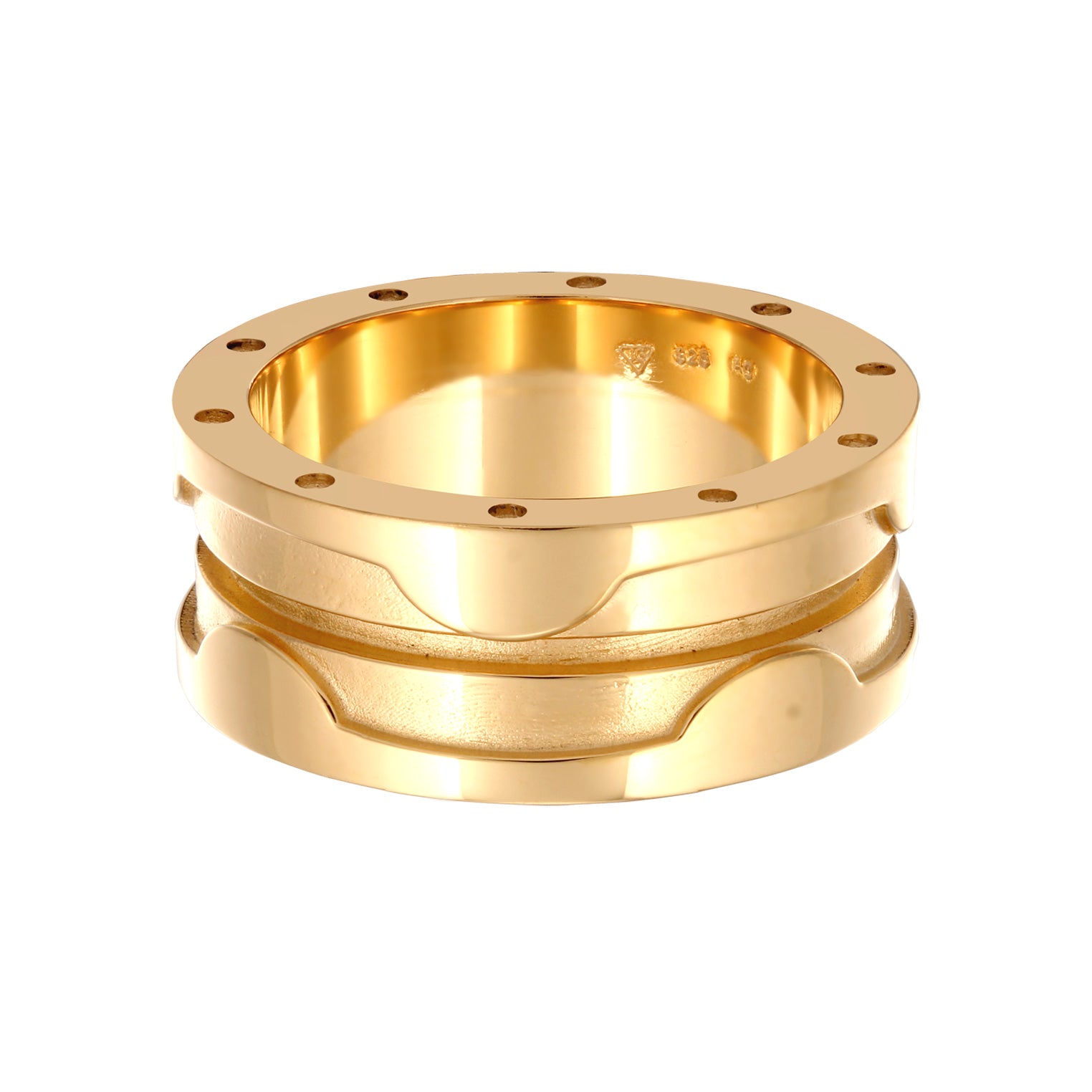 Gold Cincin Perhiasan Perak 925 Wanita Chunky Gold Plated